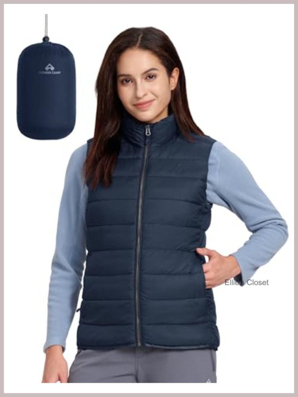 Lightweight Packable Puffer Vest Quilted Zip Up Sleeveless Winter Outerwear